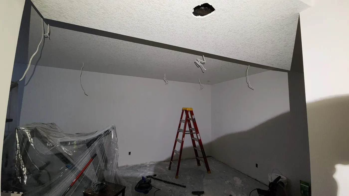 Basement ceiling before pot lights, rough-in stage, Edmonton