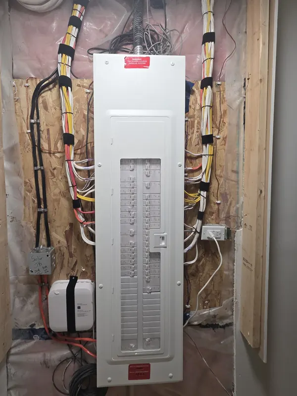 The same Leviton panel finished