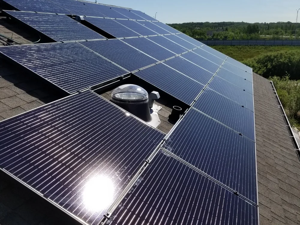 Established multi-face rooftop solar install in Edmonton, several years in service