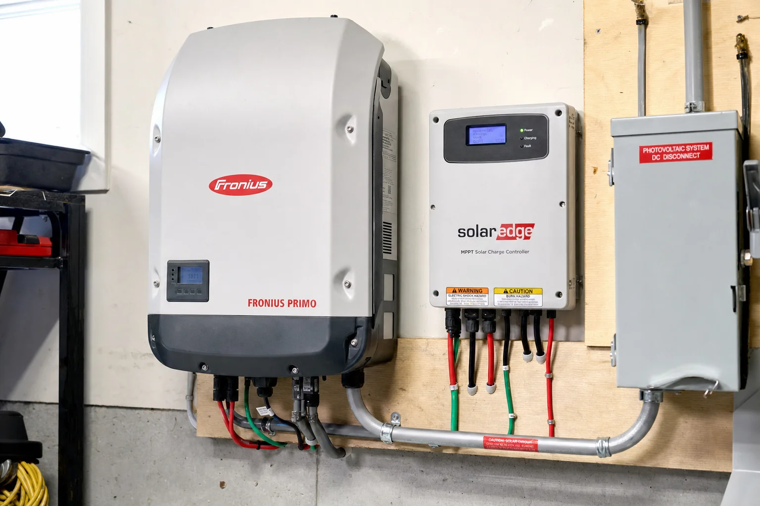 Solar hybrid inverter and battery system installation Alberta