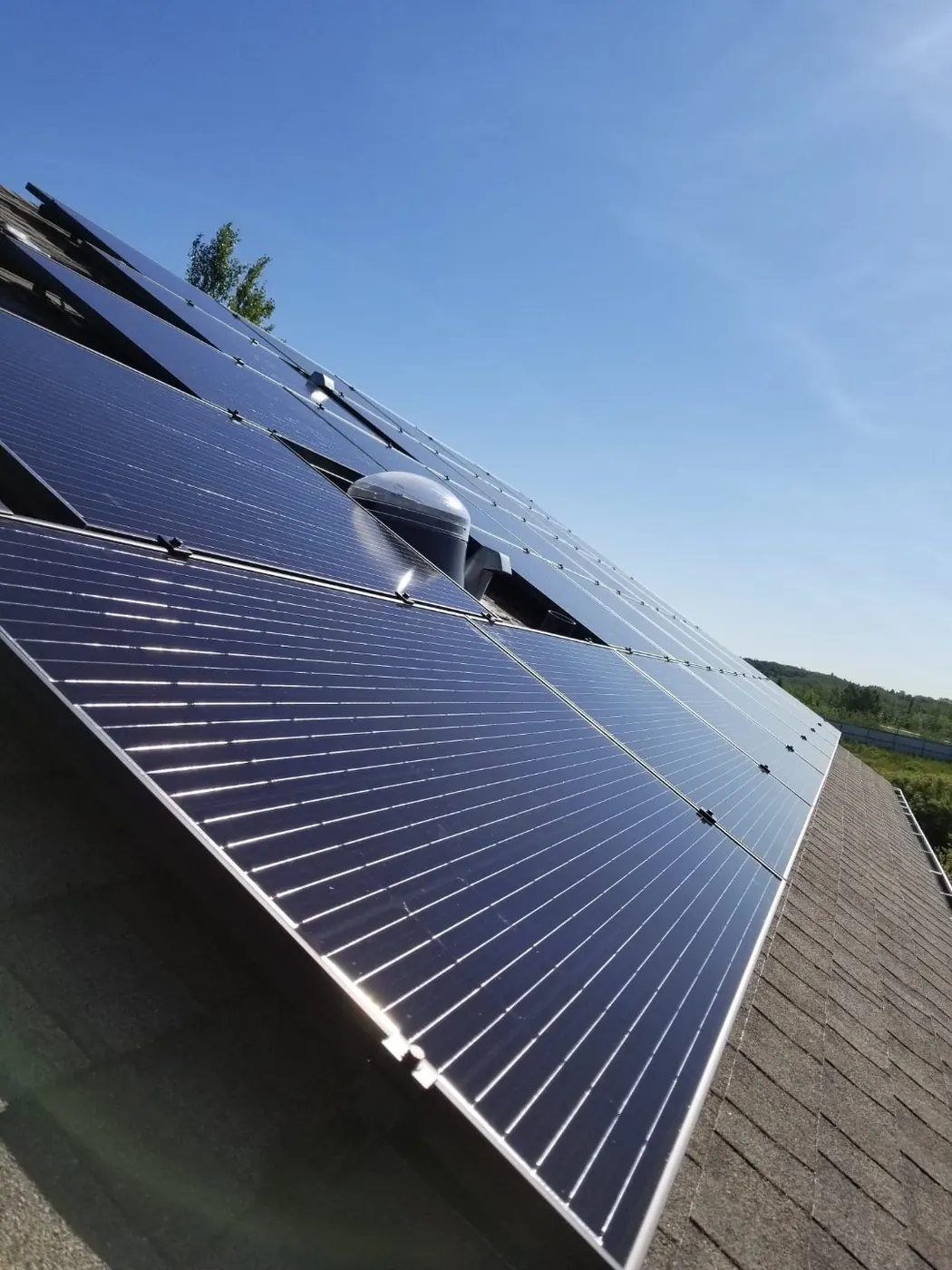 Rooftop solar panels fully installed, Edmonton