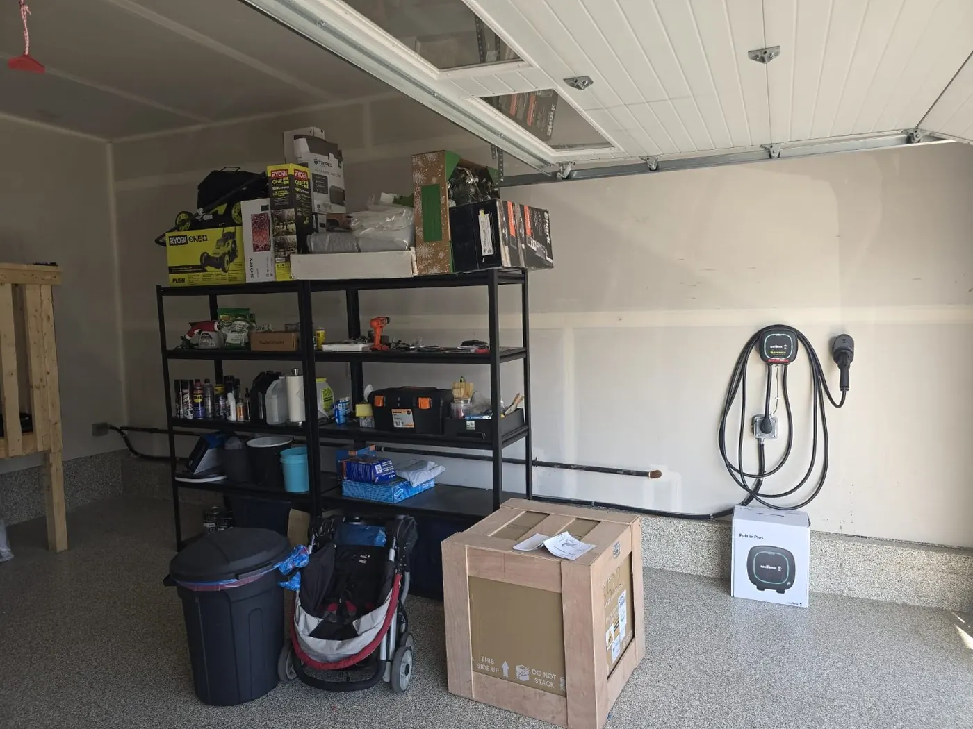 Wallbox EV charger installed in garage Alberta